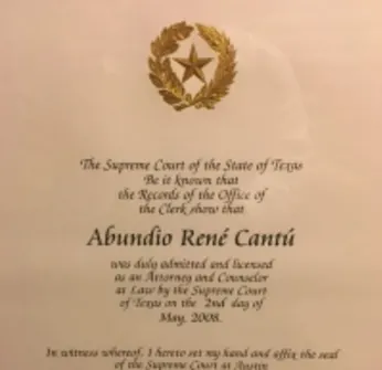 The Supreme Court of the state of Texas | Abundio Rene Cantú 